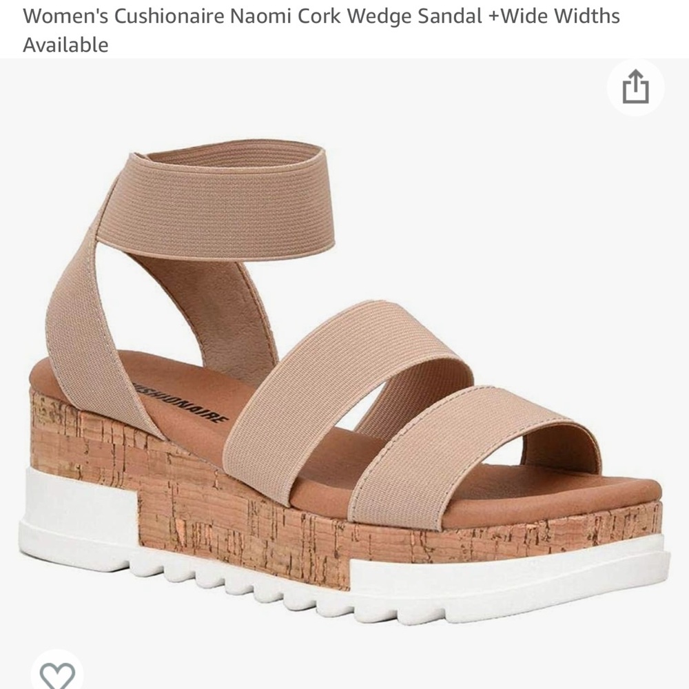 Cushionaire Platform Sandals - Slip On - 8.5 - Nude